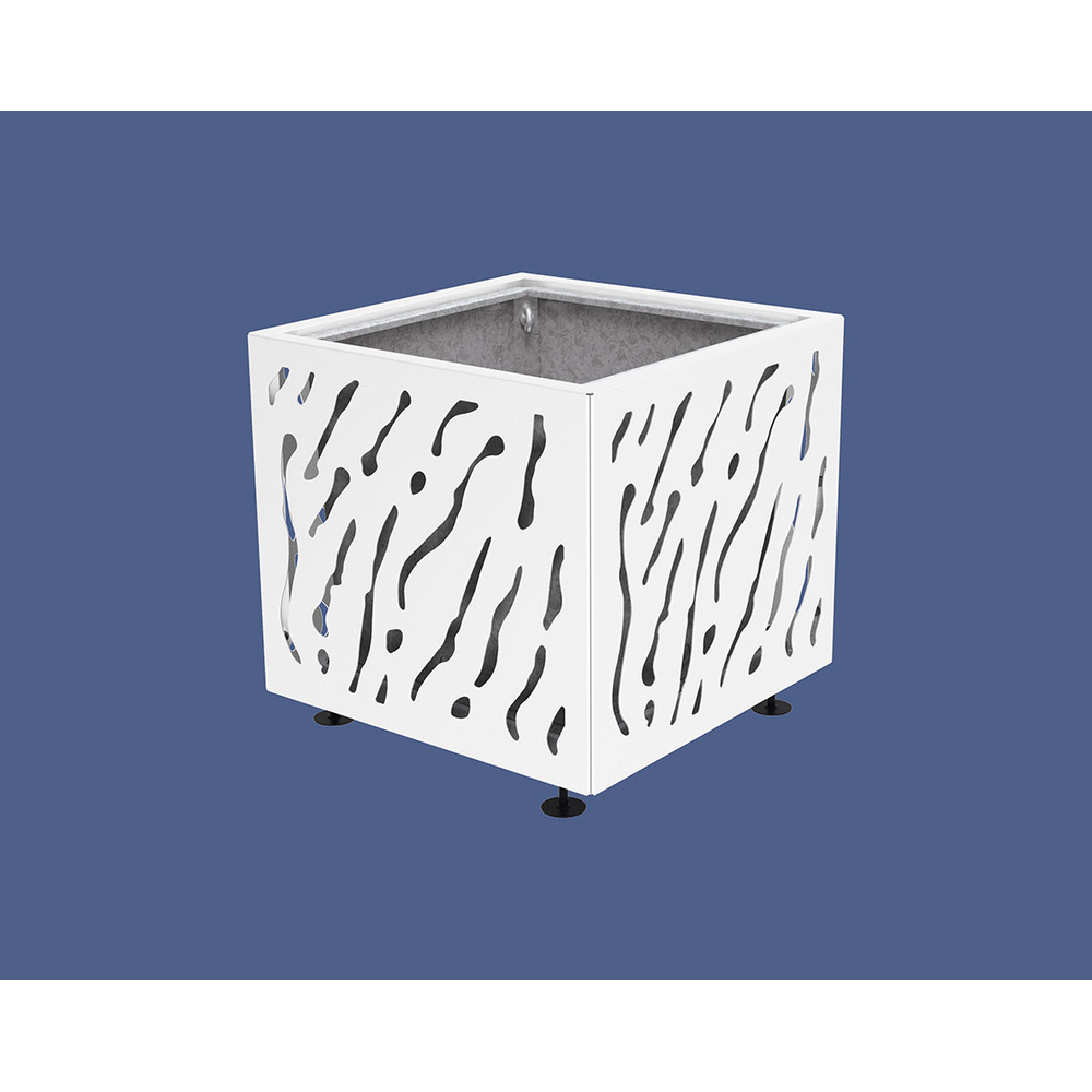 Bac à palmier Venise monochrome RAL9010 - 790x790x760 - Bac acier amovible anneaux inclus - PROCITY - 201487.9010