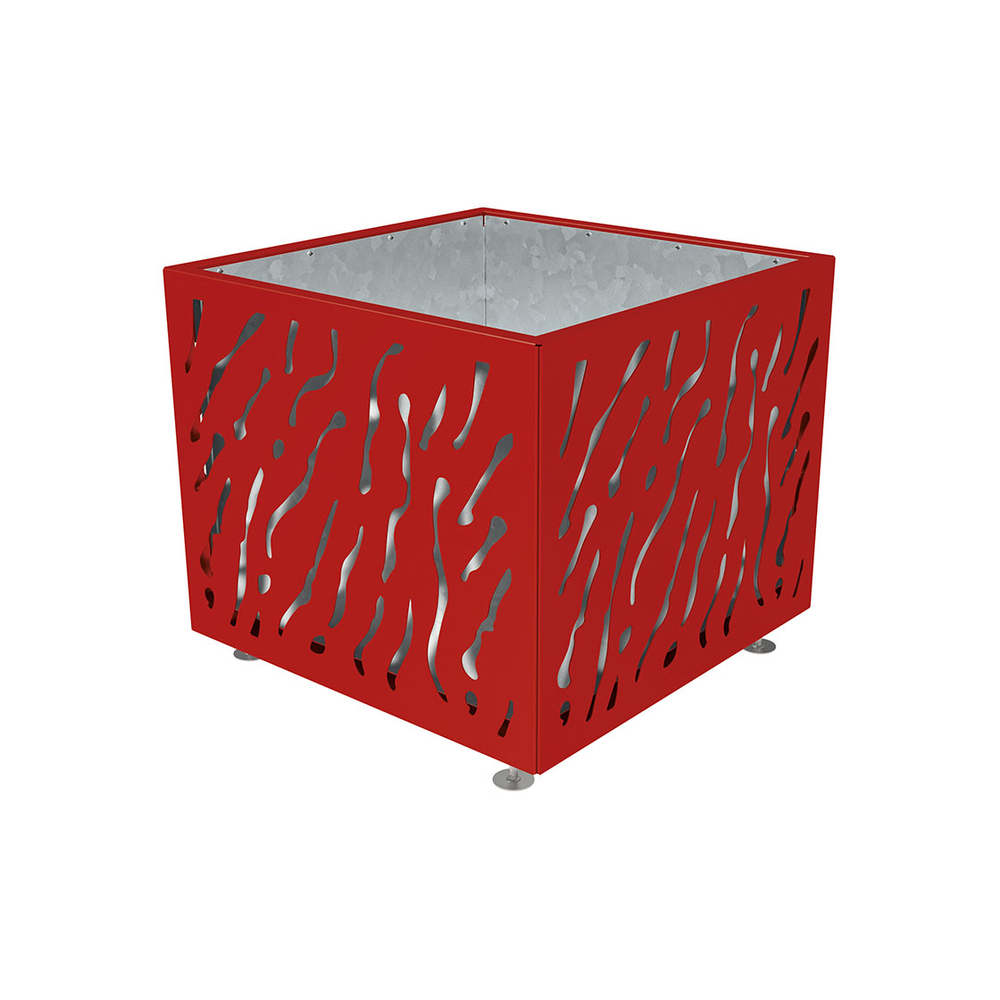 Bac à palmier Venise monochrome RAL3004 - 990x990x870 - Intérieur tôle galva - PROCITY - 201490.3004