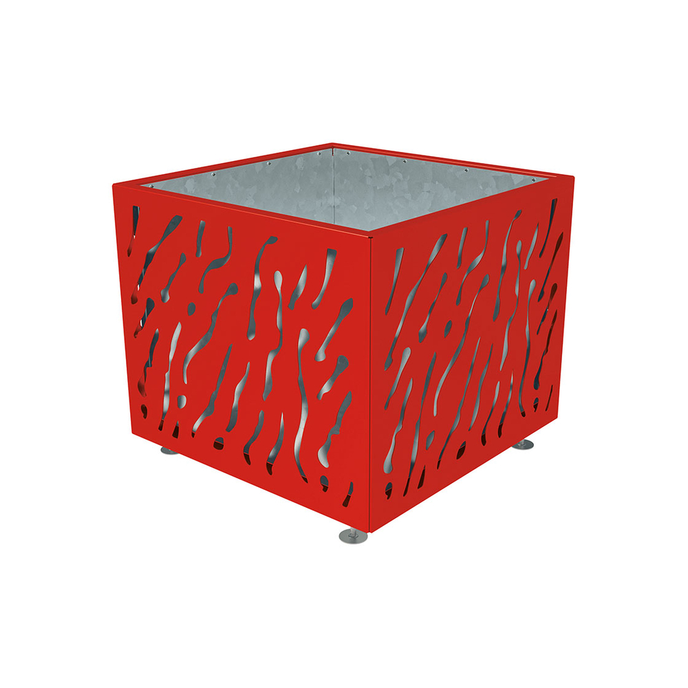 Bac à palmier Venise monochrome RAL3020 - 990x990x870 - Intérieur tôle galva - PROCITY - 201490.3020