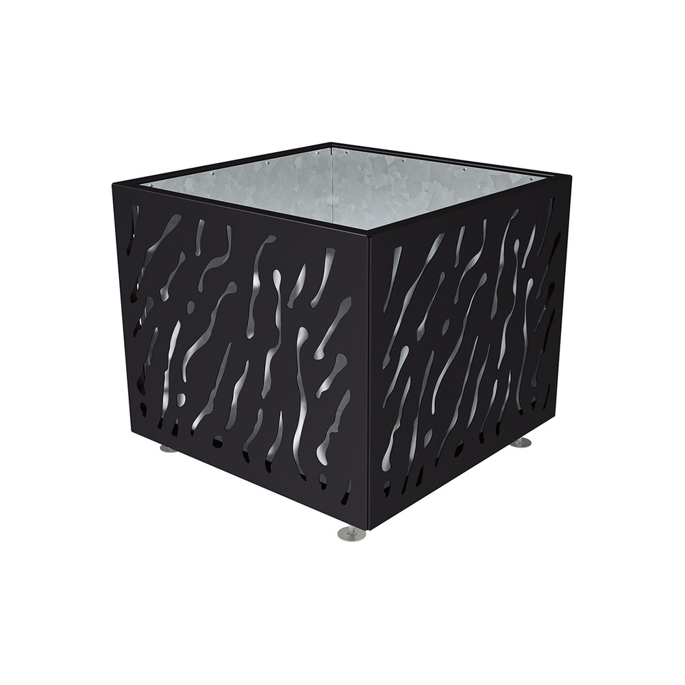 Bac à palmier Venise monochrome RAL9005 - 990x990x870 - Intérieur tôle galva - PROCITY - 201490.9005