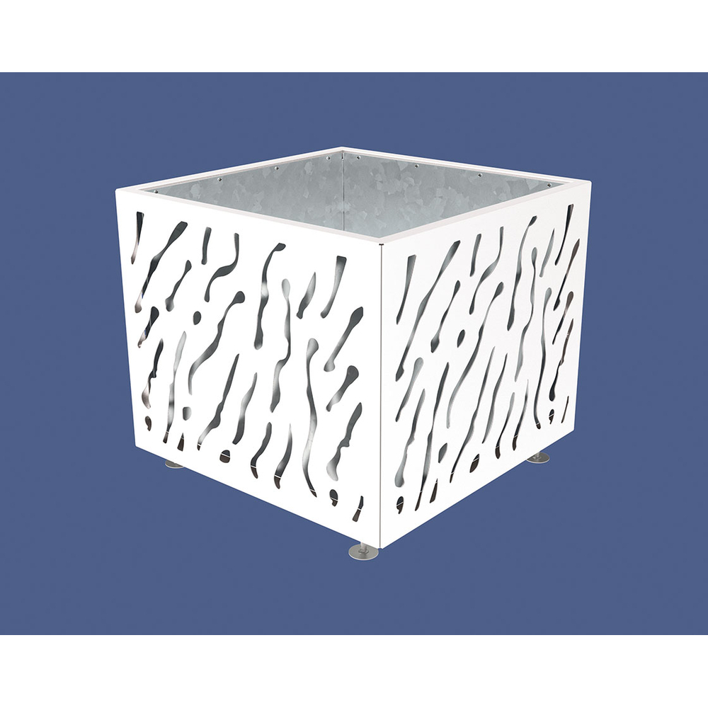 Bac à palmier Venise monochrome RAL9010 - 990x990x870 - Intérieur tôle galva - PROCITY - 201490.9010