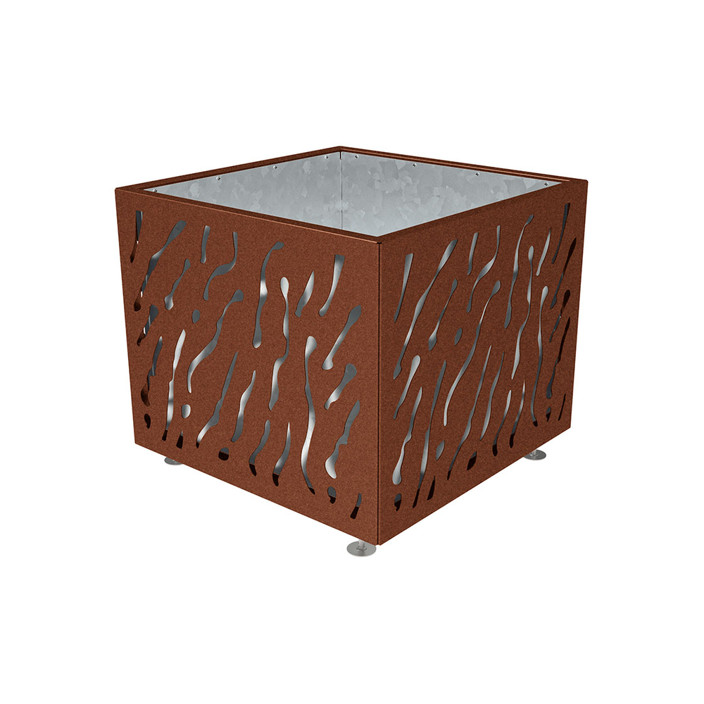 Bac à palmier Venise monochrome Aspect Corten - 990x990x870 - Intérieur tôle galva - PROCITY - 201490.S025