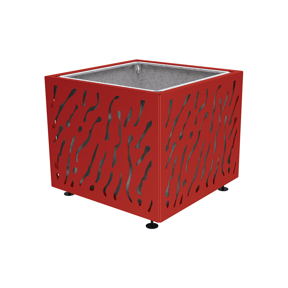 Bac à palmier Venise monochrome RAL3004 - 990x990x870 - Bac acier amovible anneaux inclus - PROCITY - 201492.3004