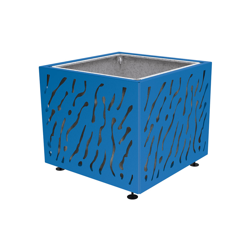 Bac à palmier Venise monochrome RAL5010 - 990x990x870 - Bac acier amovible anneaux inclus - PROCITY - 201492.5010