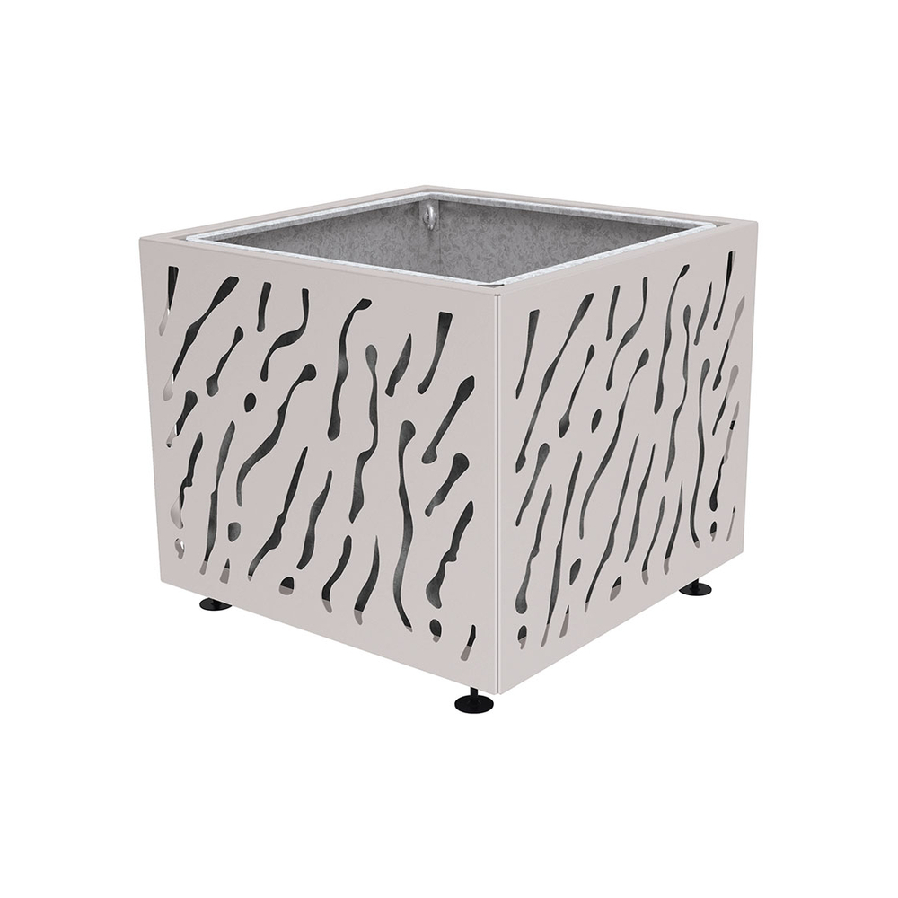 Bac à palmier Venise monochrome RAL7044 - 990x990x870 - Bac acier amovible anneaux inclus - PROCITY - 201492.7044