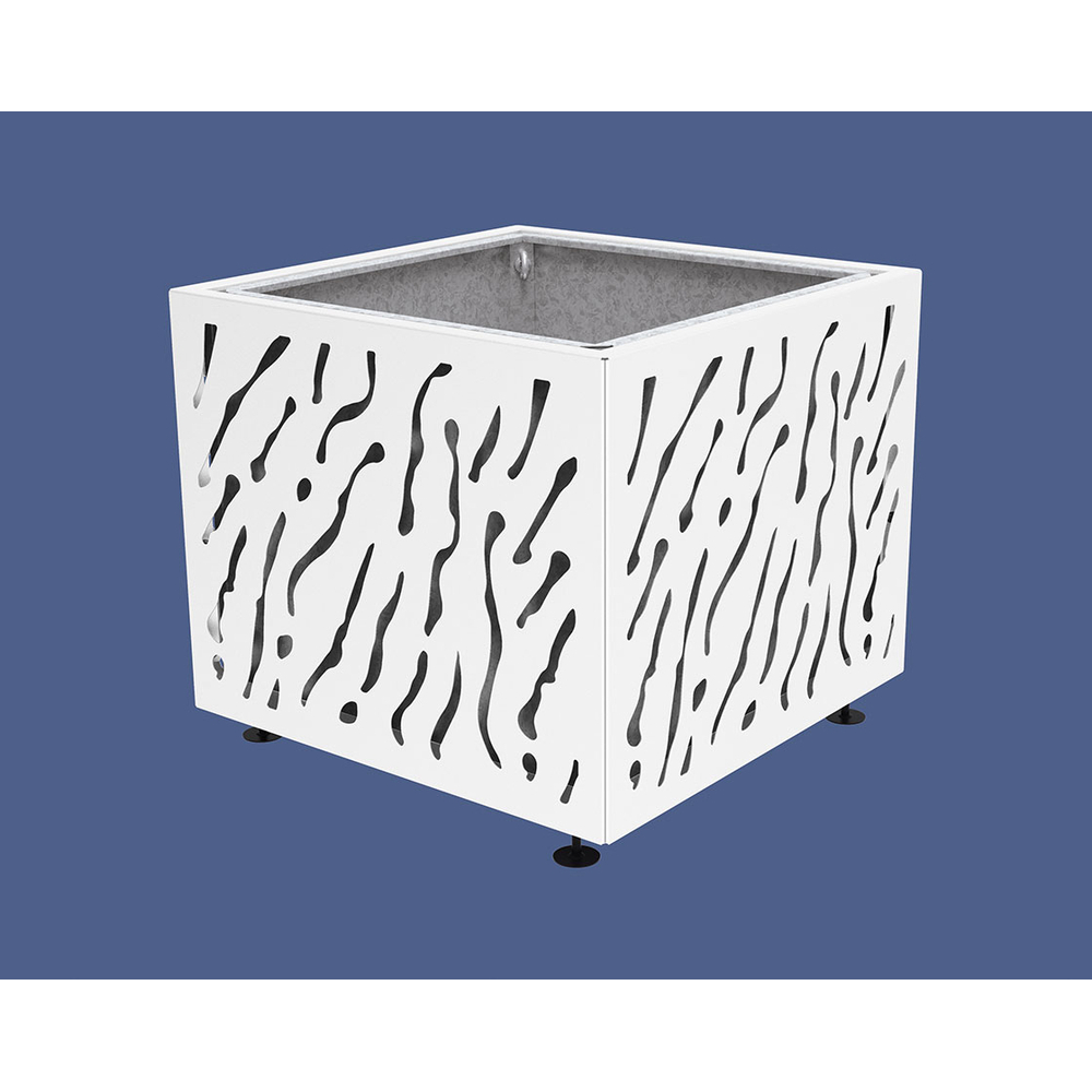 Bac à palmier Venise monochrome RAL9010 - 990x990x870 - Bac acier amovible anneaux inclus - PROCITY - 201492.9010