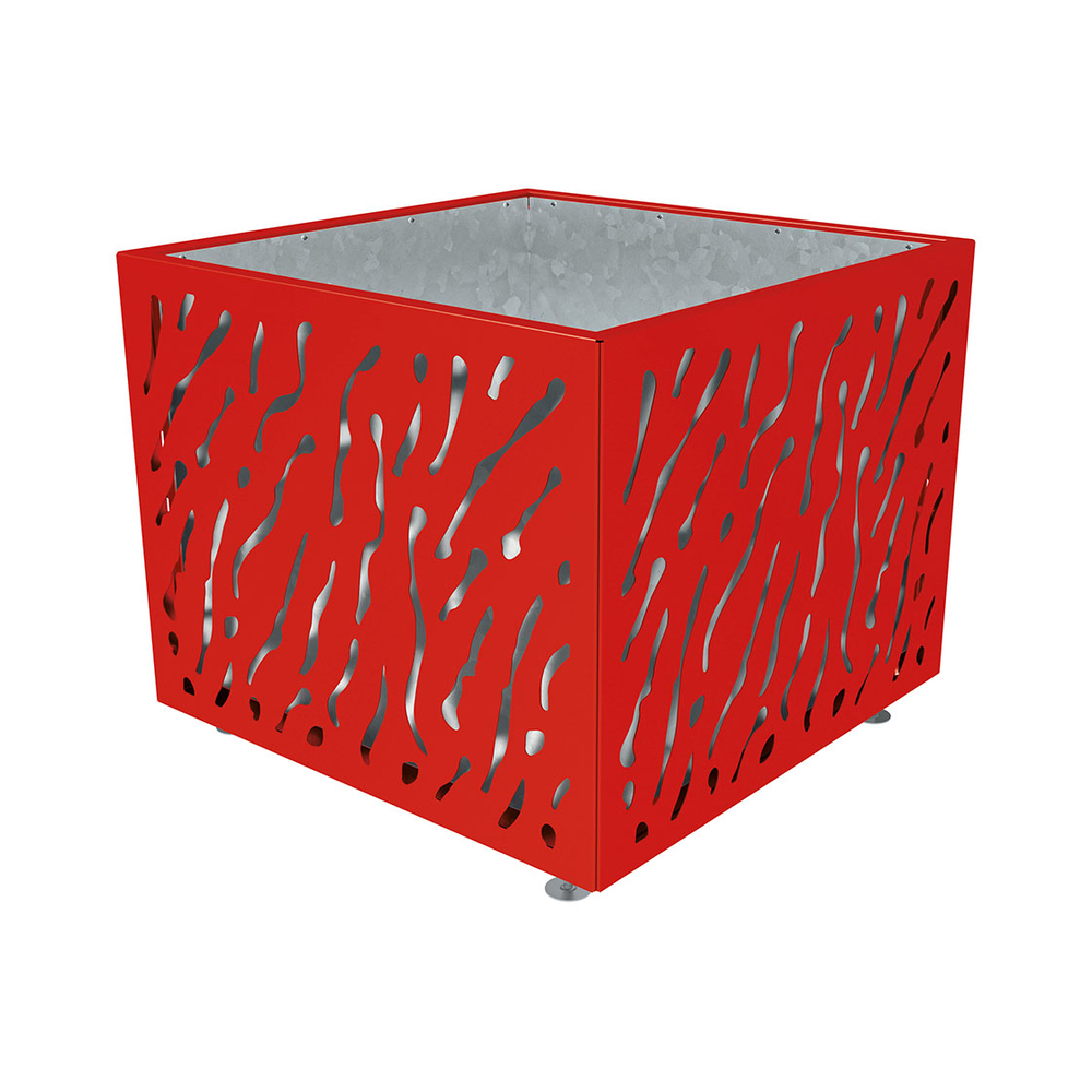 Bac à palmier Venise monochrome RAL3020 - 1145x1145x960 - Intérieur tôle galva - PROCITY - 201493.3020