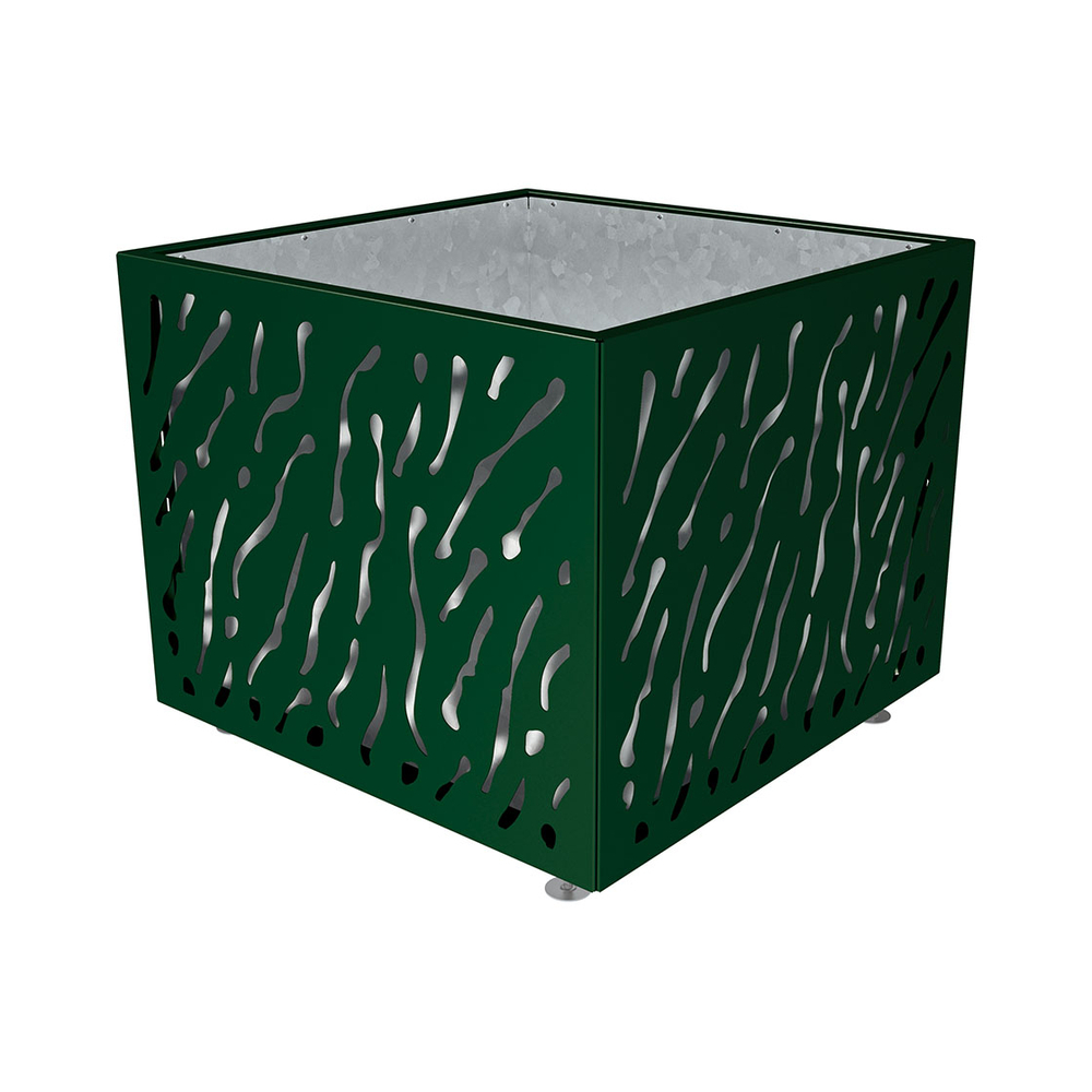 Bac à palmier Venise monochrome RAL6005 - 1145x1145x960 - Intérieur tôle galva - PROCITY - 201493.6005