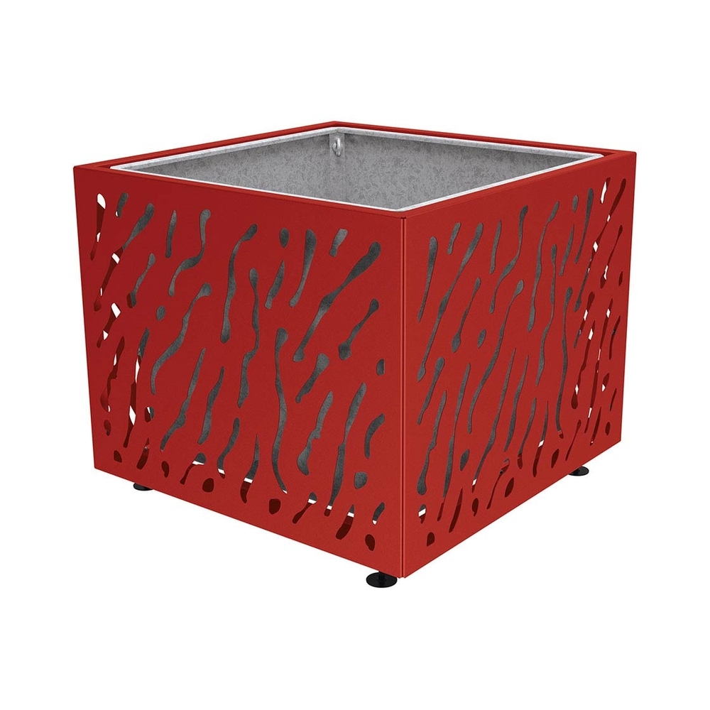 Bac à palmier Venise monochrome RAL3004 - 1145x1145x960 - Bac acier amovible anneaux inclus - PROCITY - 201495.3004