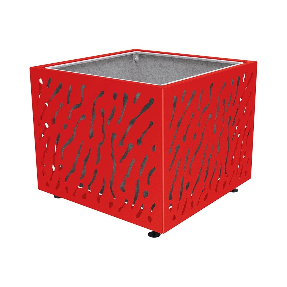 Bac à palmier Venise monochrome RAL3020 - 1145x1145x960 - Bac acier amovible anneaux inclus - PROCITY - 201495.3020