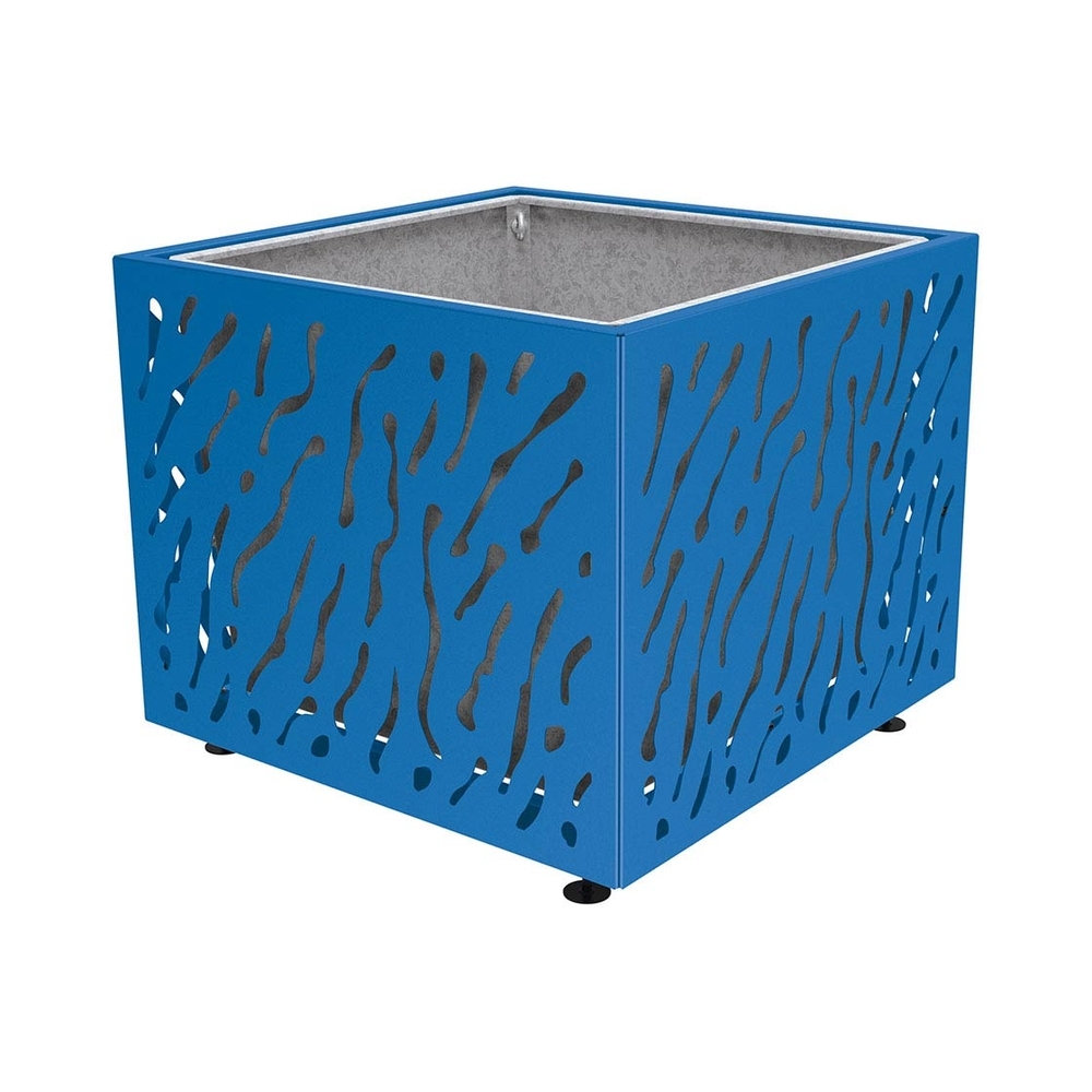 Bac à palmier Venise monochrome RAL5010 - 1145x1145x960 - Bac acier amovible anneaux inclus - PROCITY - 201495.5010