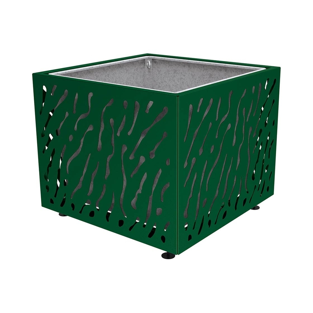 Bac à palmier Venise monochrome RAL6005 - 1145x1145x960 - Bac acier amovible anneaux inclus - PROCITY - 201495.6005