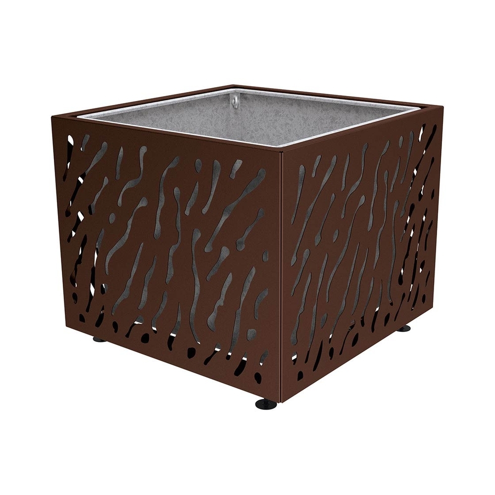 Bac à palmier Venise monochrome RAL8017 - 1145x1145x960 - Bac acier amovible anneaux inclus - PROCITY - 201495.8017