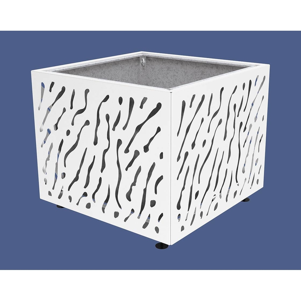 Bac à palmier Venise monochrome RAL9010 - 1145x1145x960 - Bac acier amovible anneaux inclus - PROCITY - 201495.9010