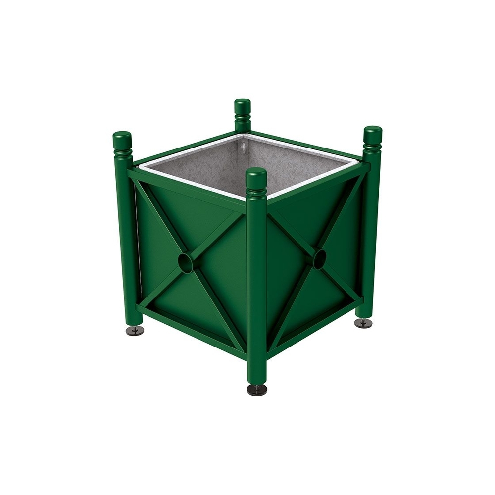 Bac à palmier acier Province City RAL6005 - 800x800x750 - Bac acier amovible anneaux inclus - PROCITY - 201520.6005