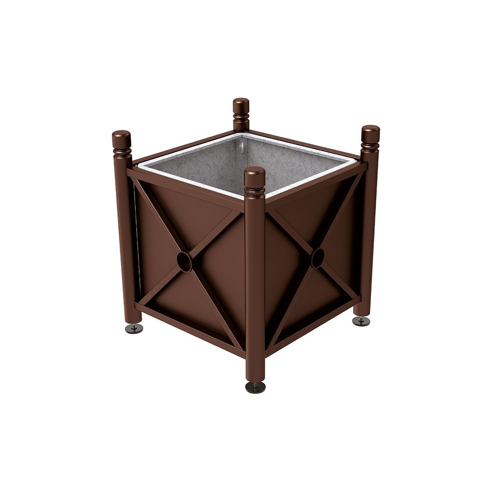 Bac à palmier acier Province City RAL8017 - 800x800x750 - Bac acier amovible anneaux inclus - PROCITY - 201520.8017