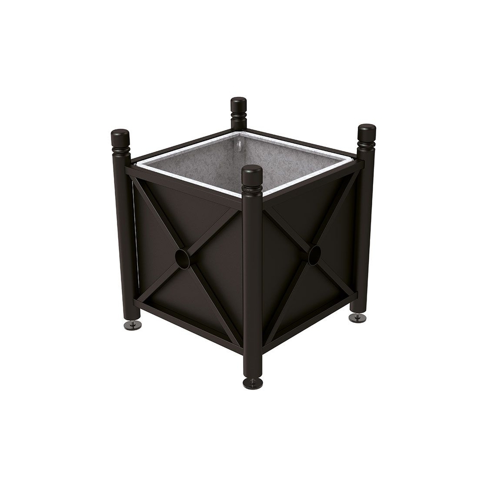 Bac à palmier acier Province City RAL9005 - 800x800x750 - Bac acier amovible anneaux inclus - PROCITY - 201520.9005