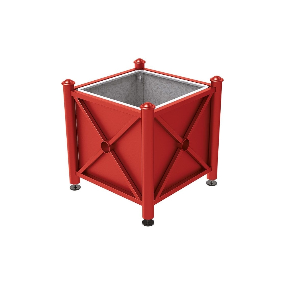 Bac à palmier acier Province Agora RAL3004 - 800x800x750 - Bac acier amovible anneaux inclus - PROCITY - 201522.3004