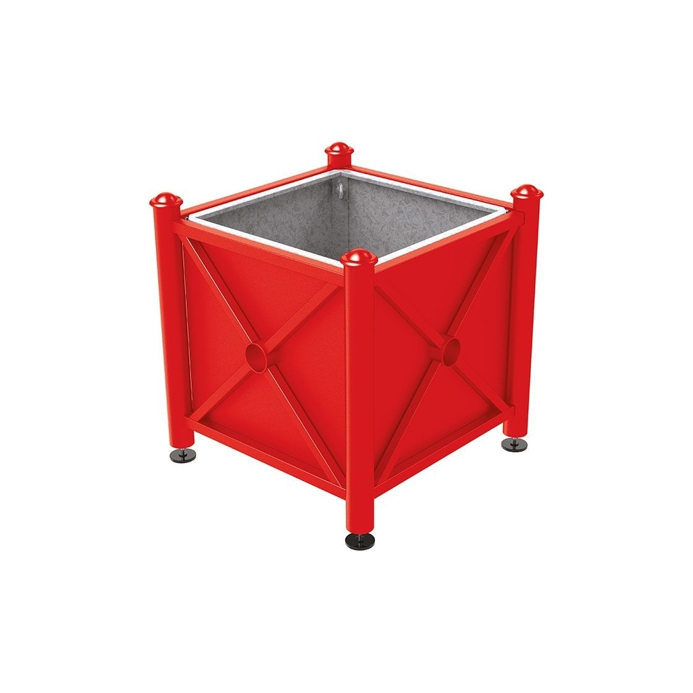 Bac à palmier acier Province Agora RAL3020 - 800x800x750 - Bac acier amovible anneaux inclus - PROCITY - 201522.3020