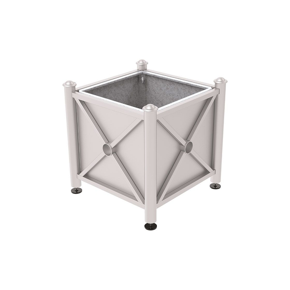 Bac à palmier acier Province Agora RAL7044 - 800x800x750 - Bac acier amovible anneaux inclus - PROCITY - 201522.7044