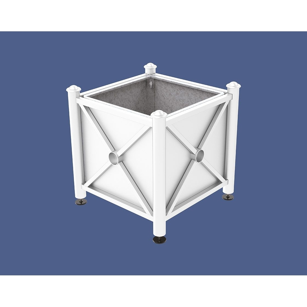 Bac à palmier acier Province Agora RAL9010 - 800x800x750 - Bac acier amovible anneaux inclus - PROCITY - 201522.9010