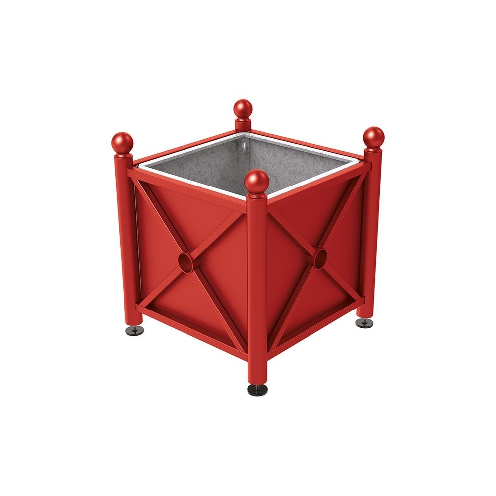 Bac à palmier acier Province Boule RAL3004 - 800x800x750 - Bac acier amovible anneaux inclus - PROCITY - 201524.3004