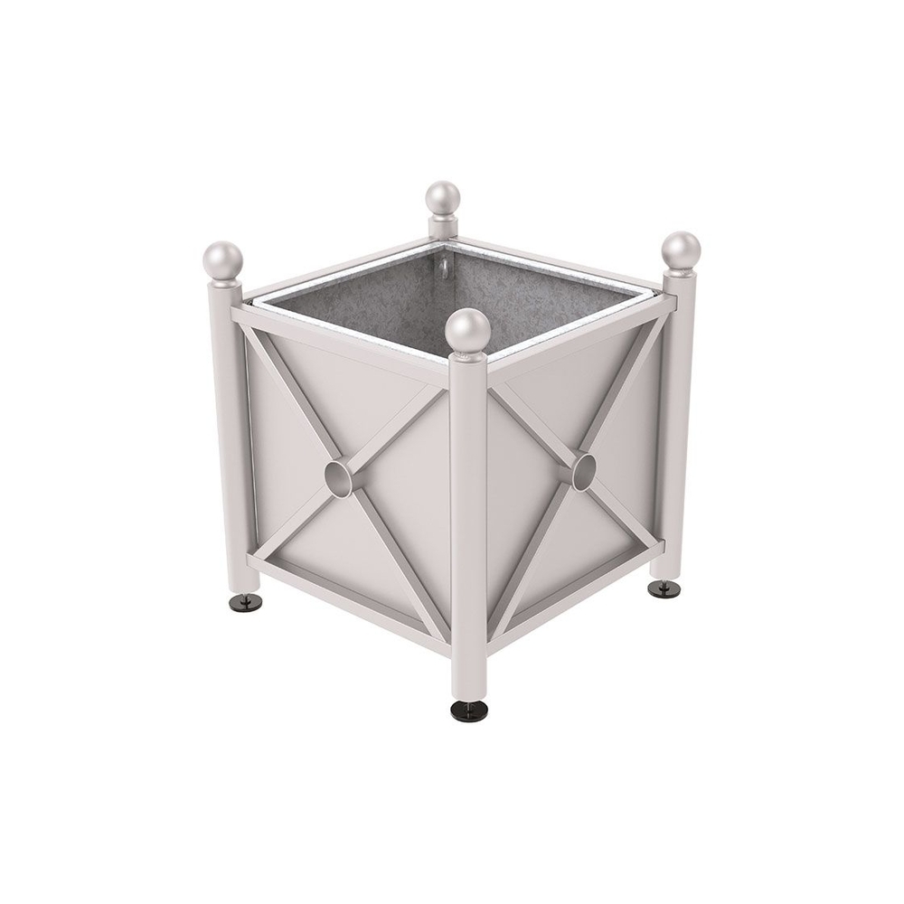 Bac à palmier acier Province Boule RAL7044 - 800x800x750 - Bac acier amovible anneaux inclus - PROCITY - 201524.7044