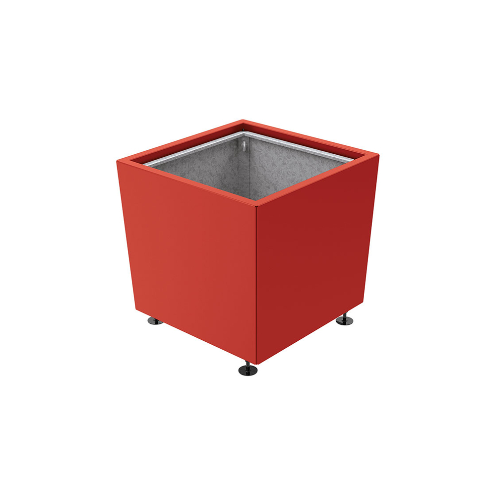 Bac à palmier Olbia carré RAL3004 - 800x800x710 - Bac acier amovible anneaux inclus - PROCITY - 201543.3004