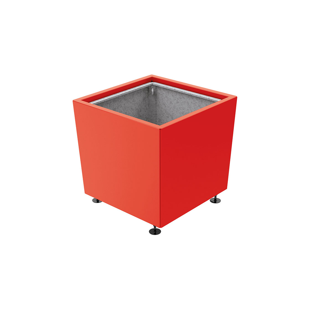 Bac à palmier Olbia carré RAL3020 - 800x800x710 - Bac acier amovible anneaux inclus - PROCITY - 201543.3020