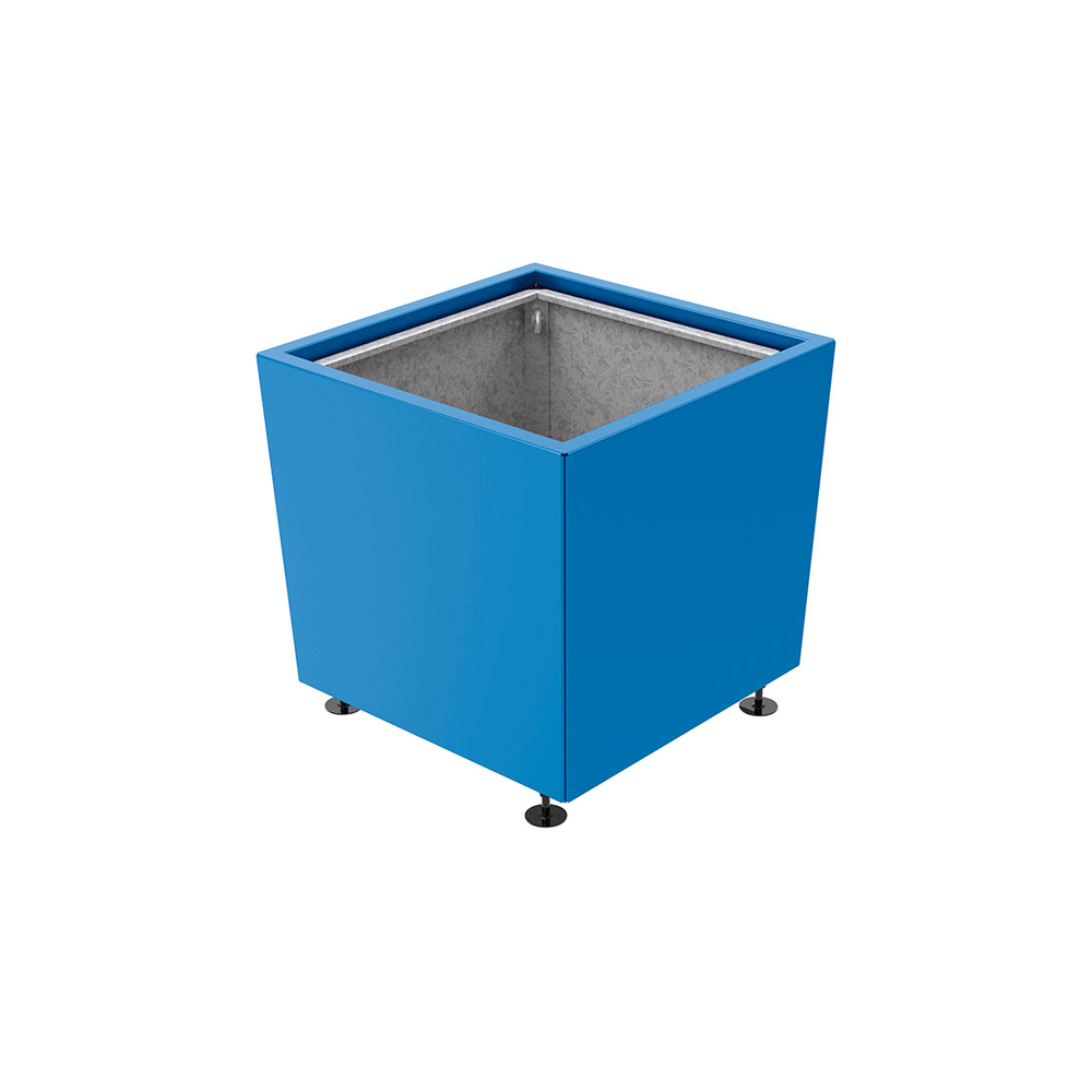 Bac à palmier Olbia carré RAL5010 - 800x800x710 - Bac acier amovible anneaux inclus - PROCITY - 201543.5010