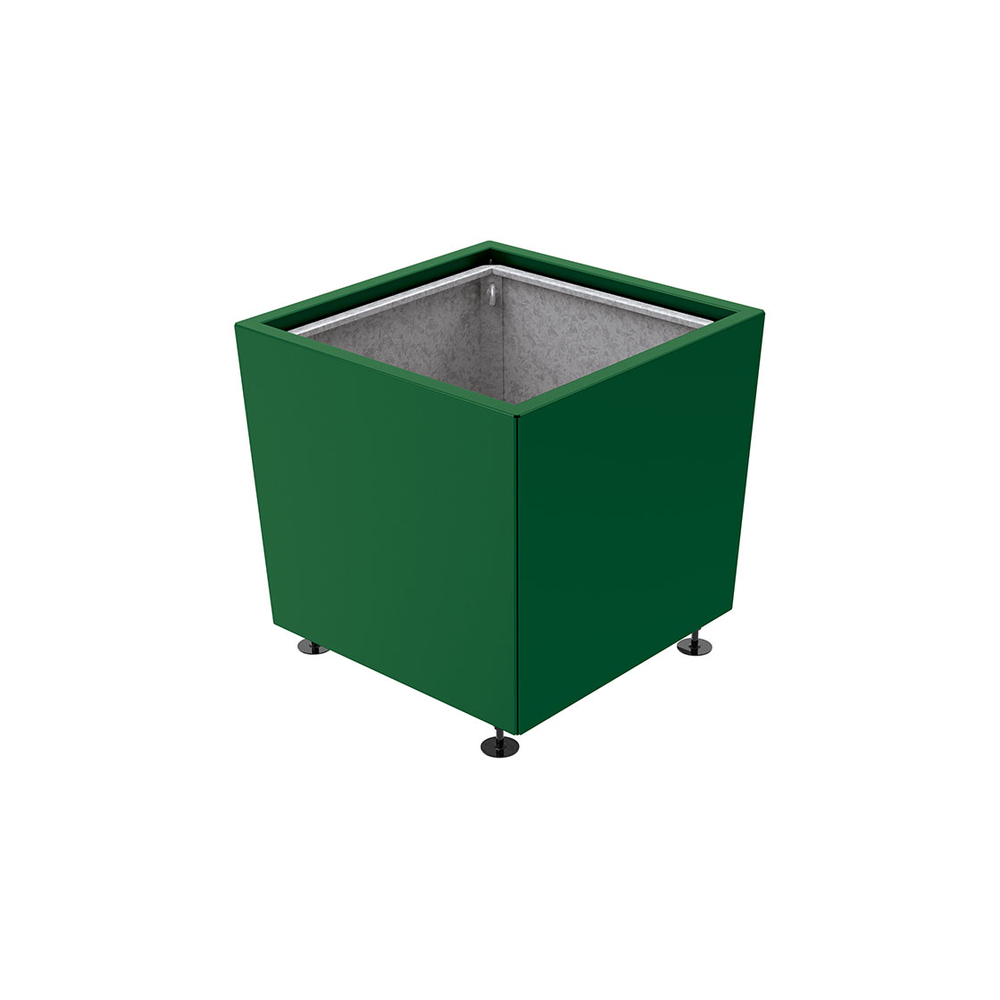 Bac à palmier Olbia carré RAL6005 - 800x800x710 - Bac acier amovible anneaux inclus - PROCITY - 201543.6005