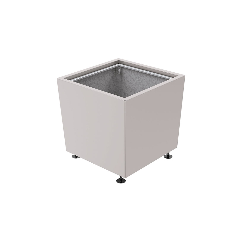 Bac à palmier Olbia carré RAL7044 - 800x800x710 - Bac acier amovible anneaux inclus - PROCITY - 201543.7044