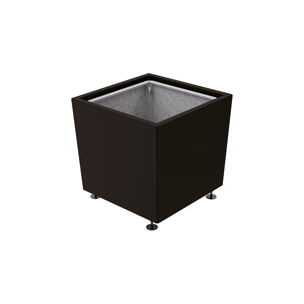 Bac à palmier Olbia carré RAL9005 - 800x800x710 - Bac acier amovible anneaux inclus - PROCITY - 201543.9005