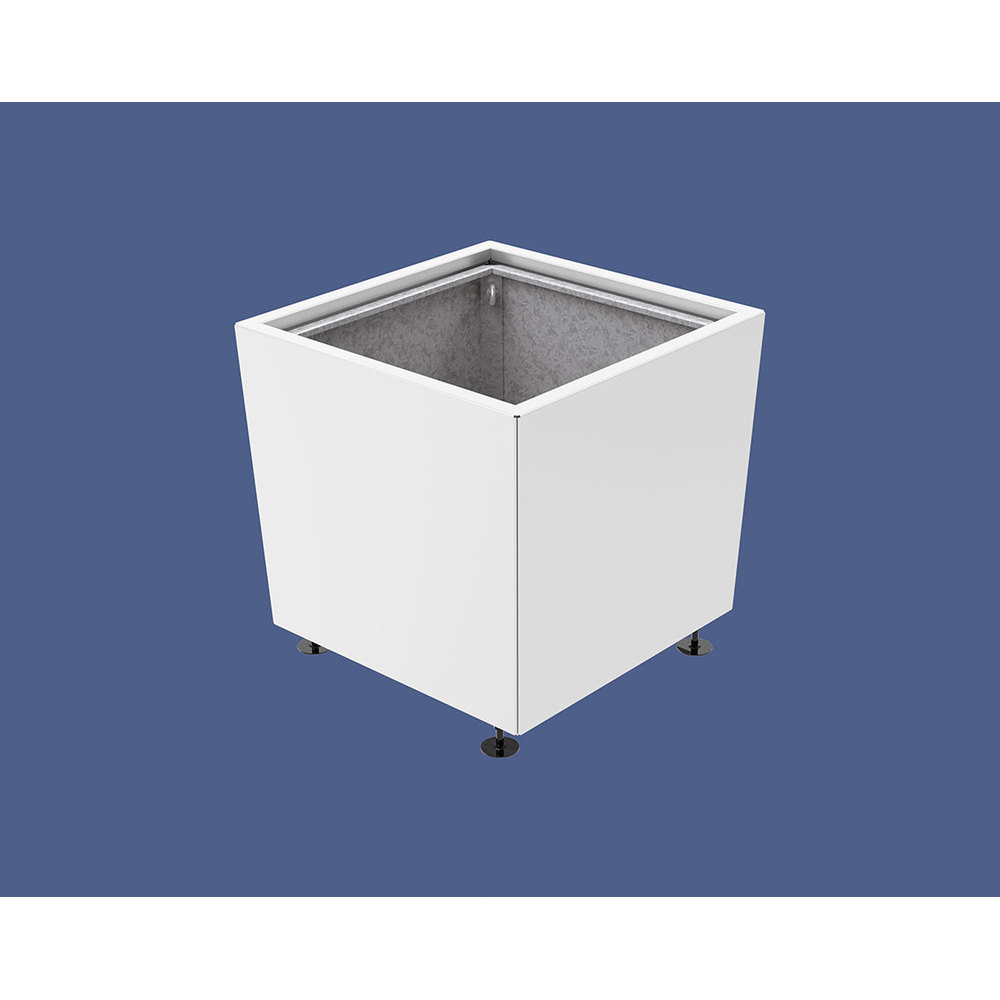 Bac à palmier Olbia carré RAL9010 - 800x800x710 - Bac acier amovible anneaux inclus - PROCITY - 201543.9010