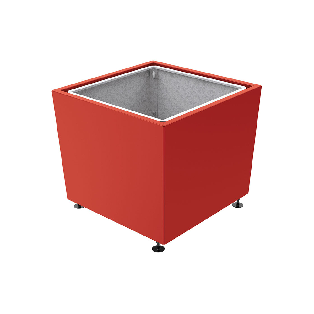 Bac à palmier Olbia carré RAL3004 - 995x995x810 - Bac acier amovible anneaux inclus - PROCITY - 201544.3004