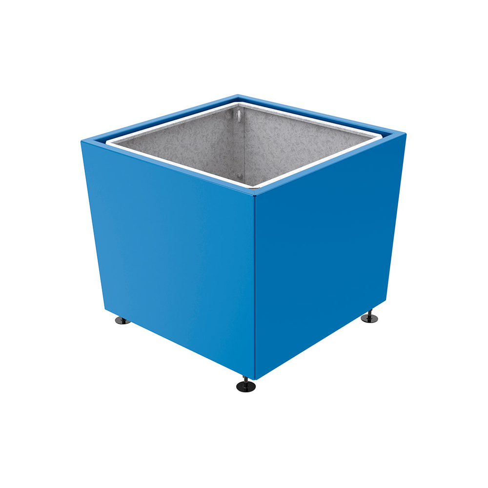 Bac à palmier Olbia carré RAL5010 - 995x995x810 - Bac acier amovible anneaux inclus - PROCITY - 201544.5010