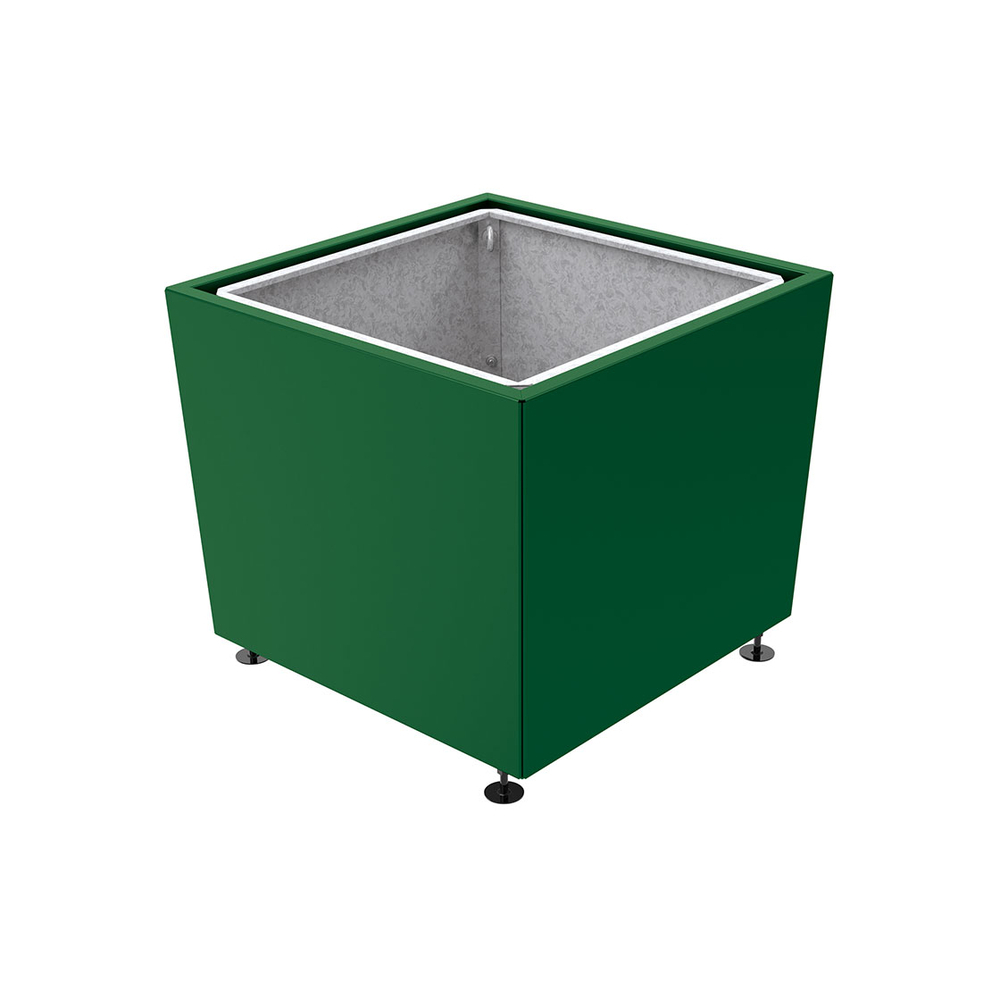 Bac à palmier Olbia carré RAL6005 - 995x995x810 - Bac acier amovible anneaux inclus - PROCITY - 201544.6005