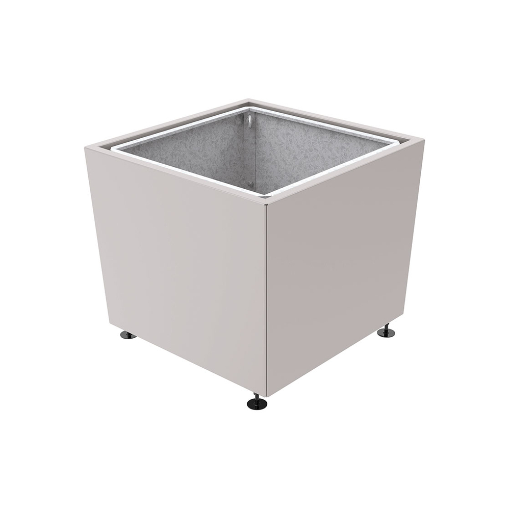 Bac à palmier Olbia carré RAL7044 - 995x995x810 - Bac acier amovible anneaux inclus - PROCITY - 201544.7044