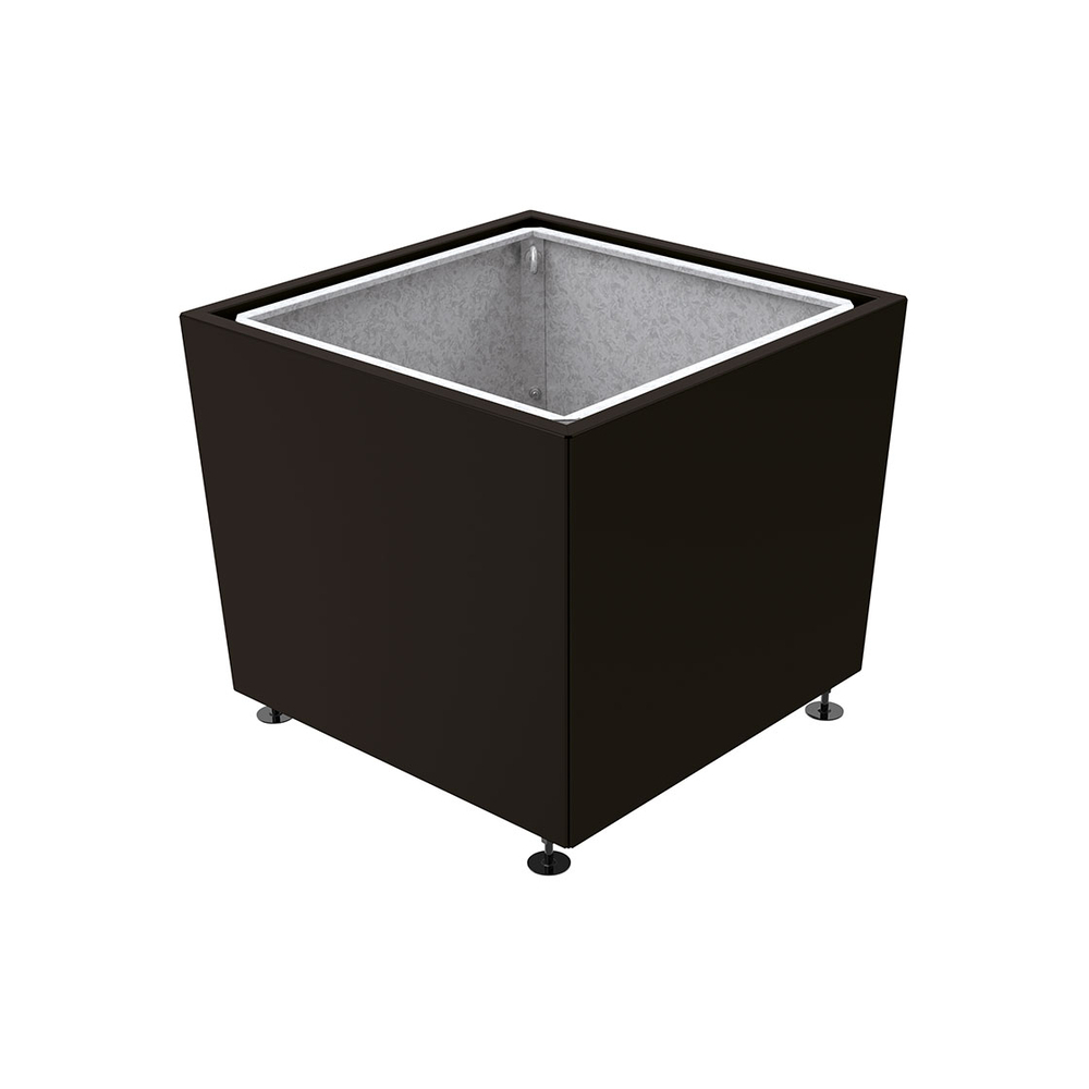 Bac à palmier Olbia carré RAL9005 - 995x995x810 - Bac acier amovible anneaux inclus - PROCITY - 201544.9005