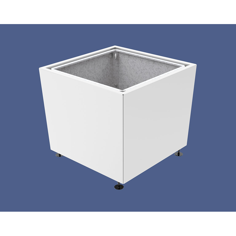 Bac à palmier Olbia carré RAL9010 - 995x995x810 - Bac acier amovible anneaux inclus - PROCITY - 201544.9010