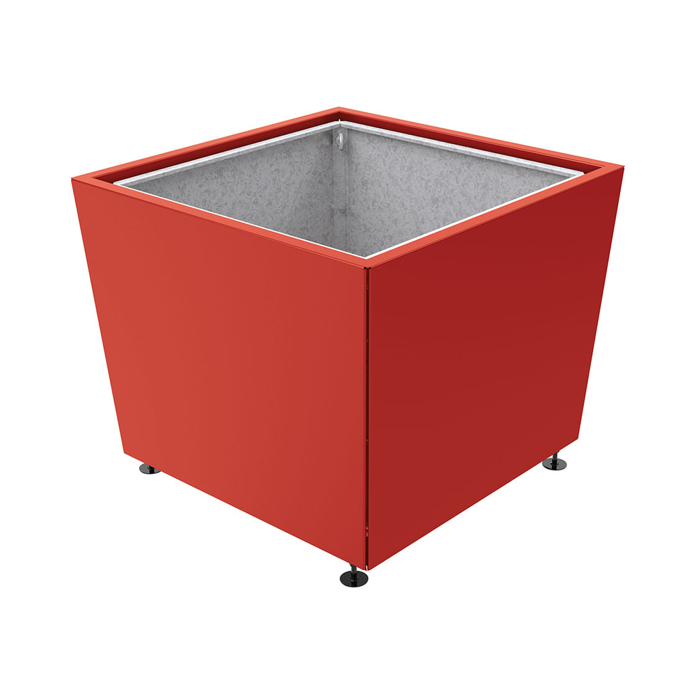 Bac à palmier Olbia carré RAL3004 - 1170x1170x910 - Bac acier amovible anneaux inclus - PROCITY - 201545.3004