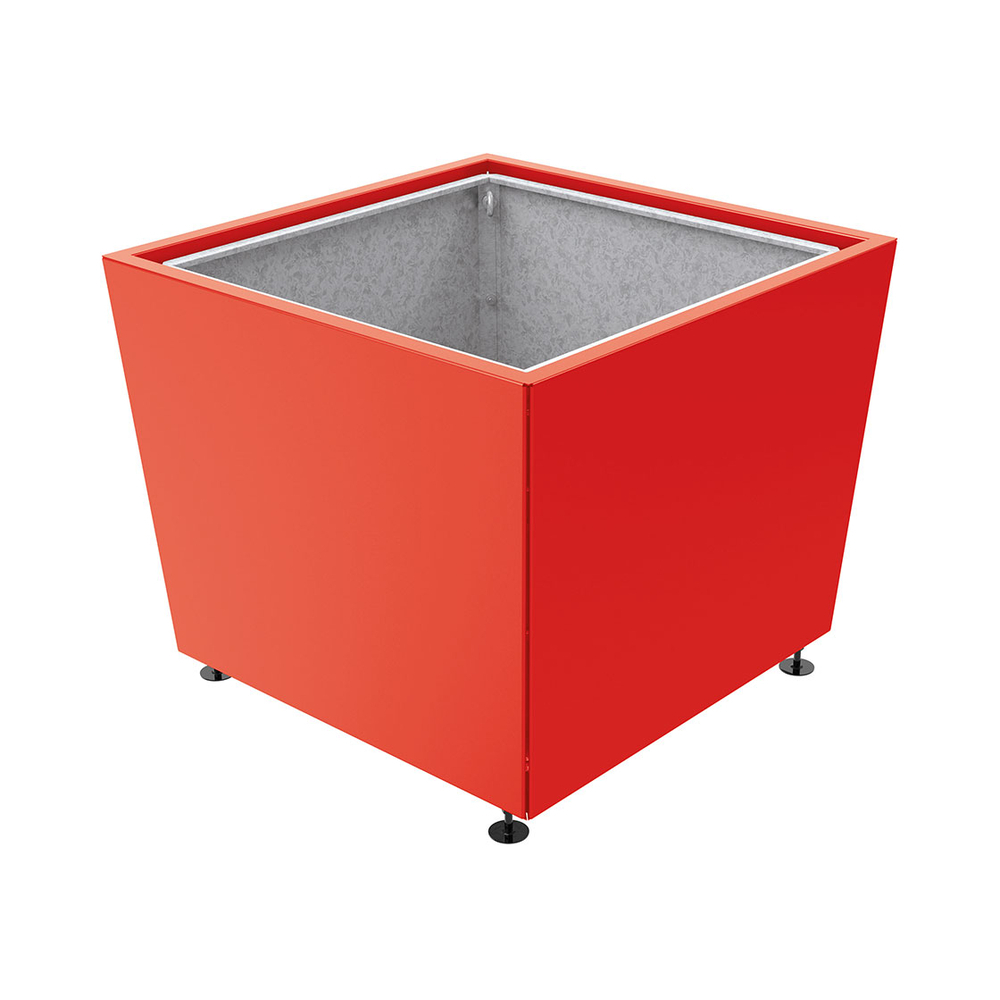 Bac à palmier Olbia carré RAL3020 - 1170x1170x910 - Bac acier amovible anneaux inclus - PROCITY - 201545.3020