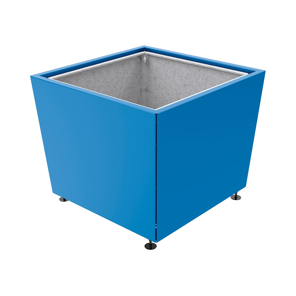 Bac à palmier Olbia carré RAL5010 - 1170x1170x910 - Bac acier amovible anneaux inclus - PROCITY - 201545.5010