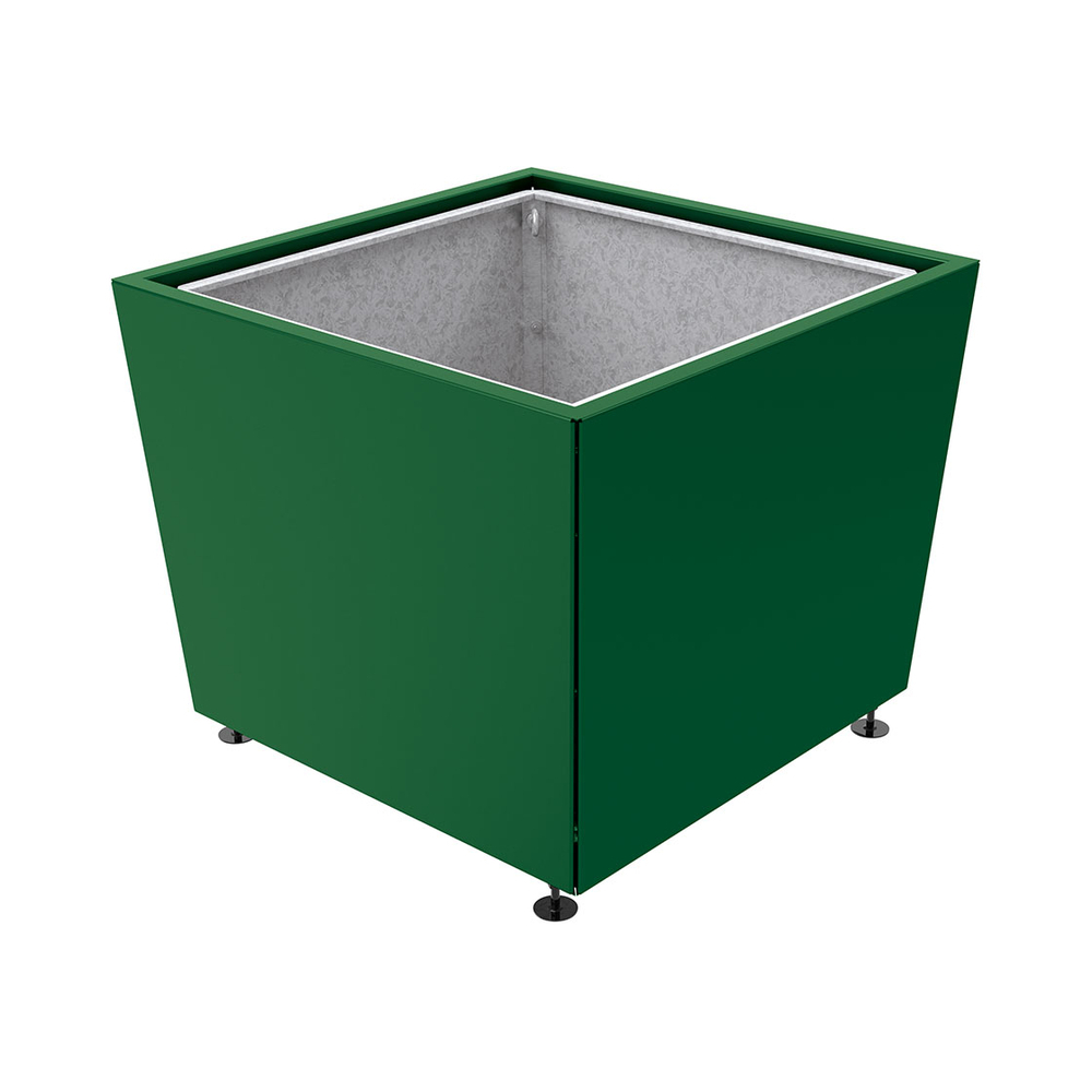 Bac à palmier Olbia carré RAL6005 - 1170x1170x910 - Bac acier amovible anneaux inclus - PROCITY - 201545.6005