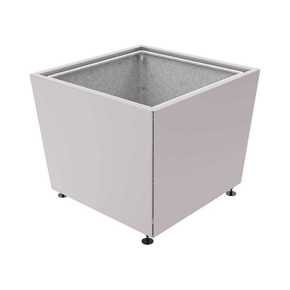 Bac à palmier Olbia carré RAL7044 - 1170x1170x910 - Bac acier amovible anneaux inclus - PROCITY - 201545.7044