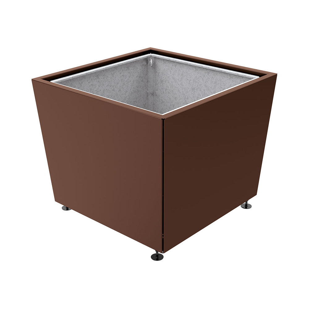 Bac à palmier Olbia carré RAL8017 - 1170x1170x910 - Bac acier amovible anneaux inclus - PROCITY - 201545.8017