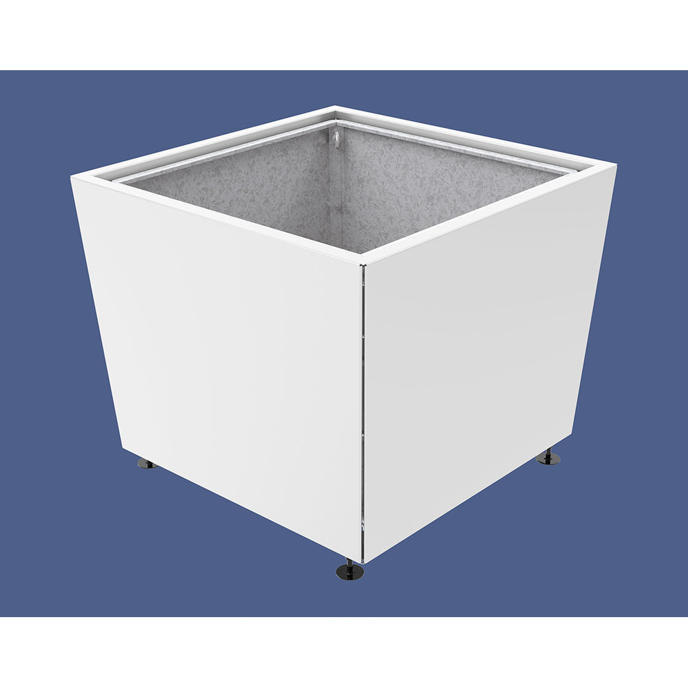 Bac à palmier Olbia carré RAL9010 - 1170x1170x910 - Bac acier amovible anneaux inclus - PROCITY - 201545.9010