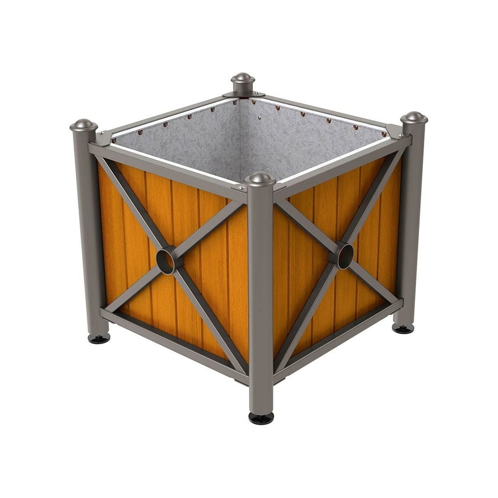 Bac à palmier acier et bois Province Agora Gris PROCITY - 201551.GPRO.CHEC