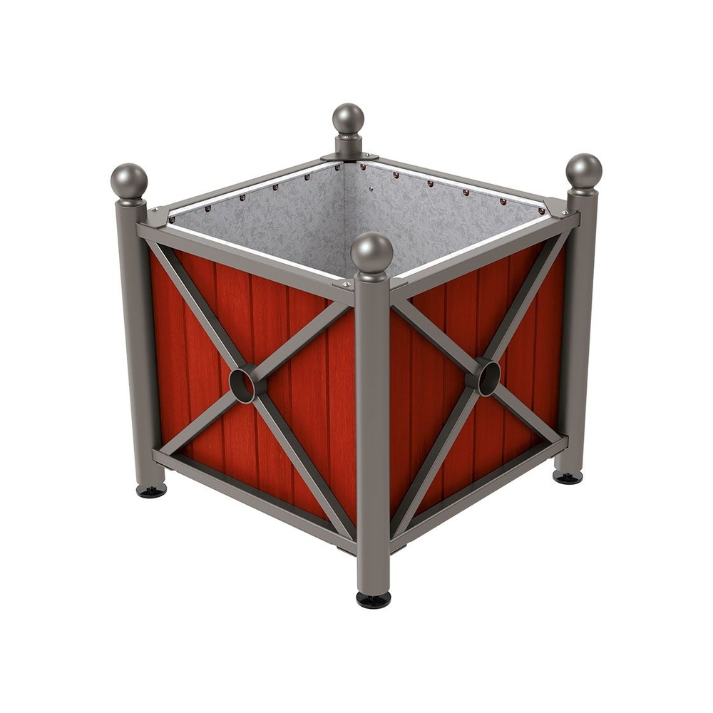 Bac à palmier acier et bois Province Boule Gris PROCITY - 201552.GPRO.ACAJ