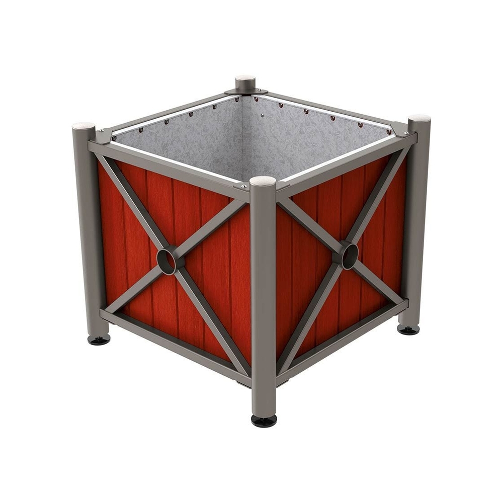 Bac à palmier acier et bois Province Inox brossé Gris PROCITY - 201559.GPRO.ACAJ